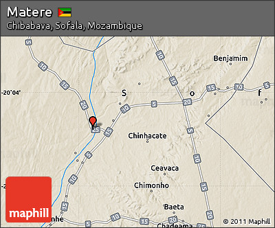 Shaded Relief Map of Matere