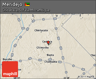 Shaded Relief Map of Meridejo