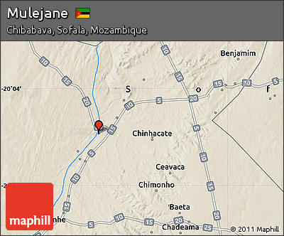 Shaded Relief Map of Mulejane
