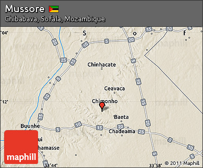 Shaded Relief Map of Mussore