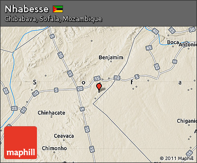 Shaded Relief Map of Nhabesse
