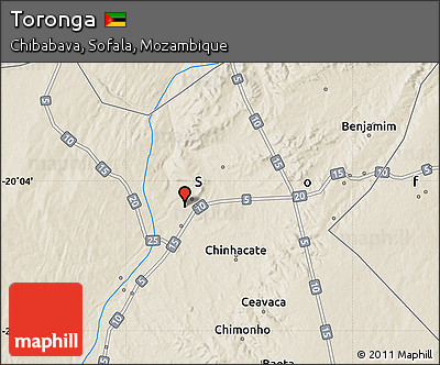 Shaded Relief Map of Toronga