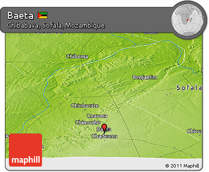 Physical Panoramic Map of Baeta
