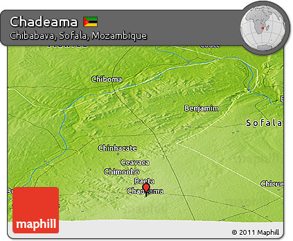 Physical Panoramic Map of Chadeama