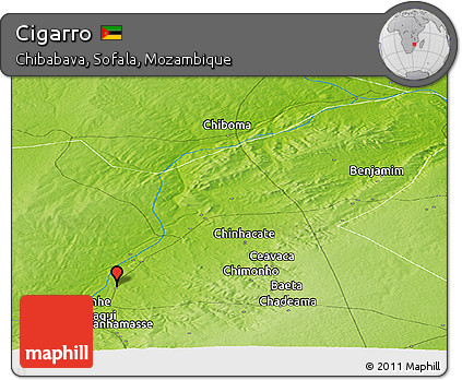 Physical Panoramic Map of Cigarro