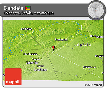 Physical Panoramic Map of Dandala