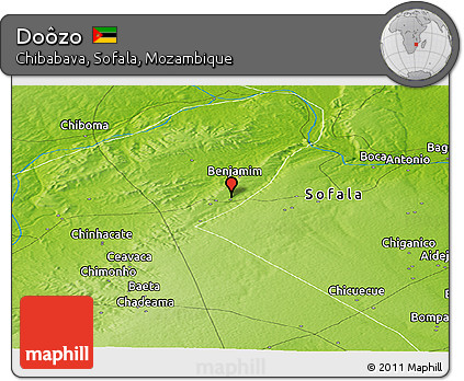 Physical Panoramic Map of Doôzo
