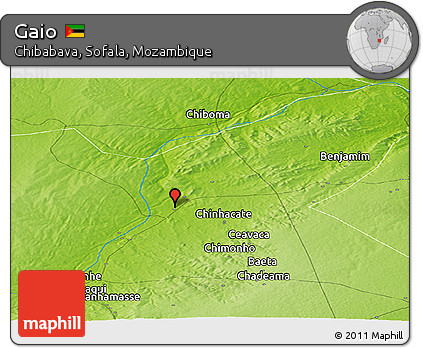 Physical Panoramic Map of Gaio