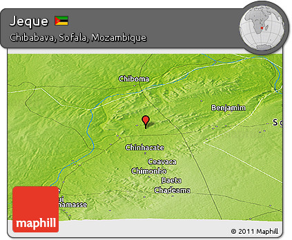 Physical Panoramic Map of Jeque