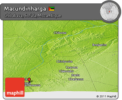 Physical Panoramic Map of Macundinharga