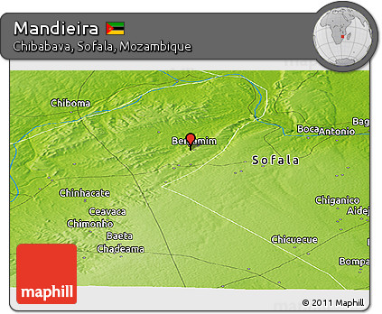 Physical Panoramic Map of Mandieira