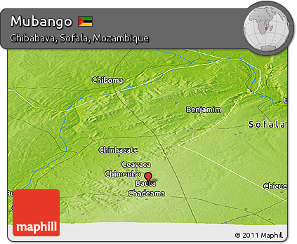 Physical Panoramic Map of Mubango