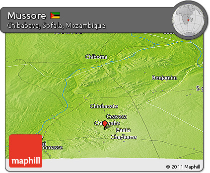 Physical Panoramic Map of Mussore