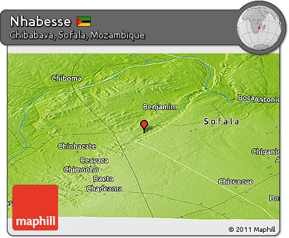 Physical Panoramic Map of Nhabesse