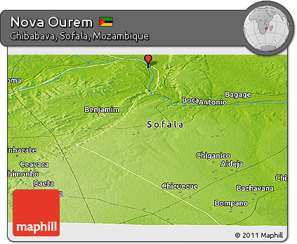 Physical Panoramic Map of Nova Ourem