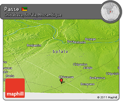 Physical Panoramic Map of Passe