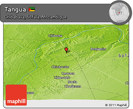 Physical Panoramic Map of Tangua