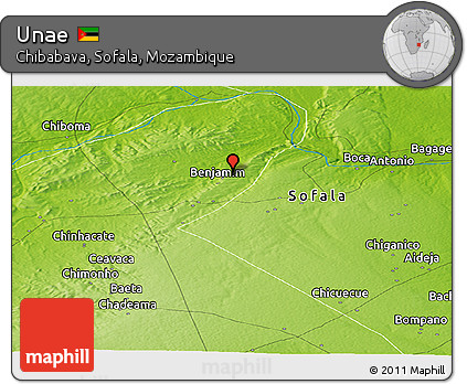 Physical Panoramic Map of Unae
