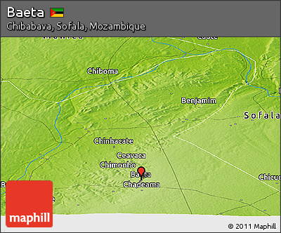 Physical Panoramic Map of Baeta