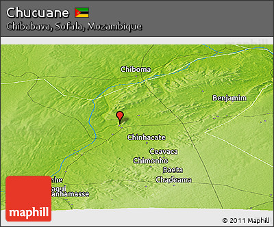 Physical Panoramic Map of Chucuane