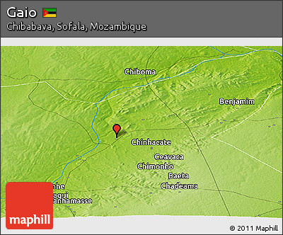 Physical Panoramic Map of Gaio