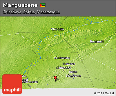 Physical Panoramic Map of Manguazene