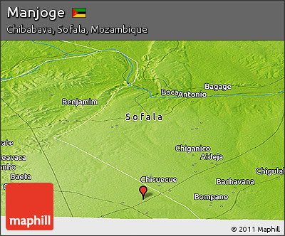Physical Panoramic Map of Manjoge