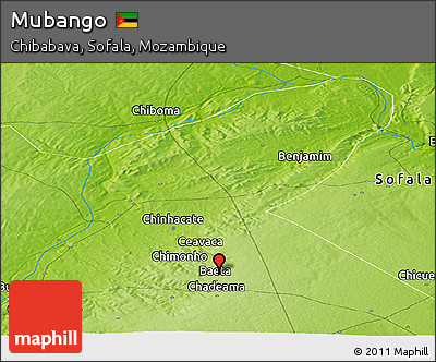 Physical Panoramic Map of Mubango