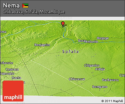 Physical Panoramic Map of Nema