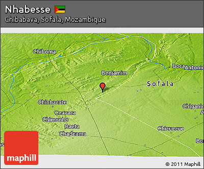 Physical Panoramic Map of Nhabesse