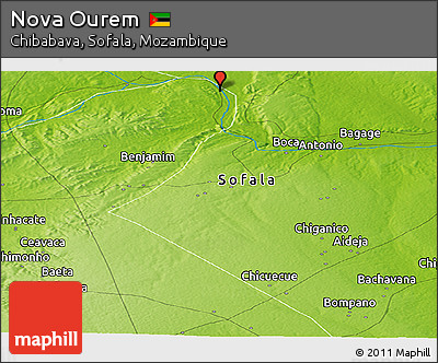 Physical Panoramic Map of Nova Ourem