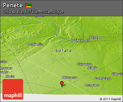 Physical Panoramic Map of Penete
