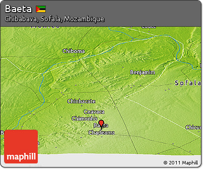 Physical Panoramic Map of Baeta