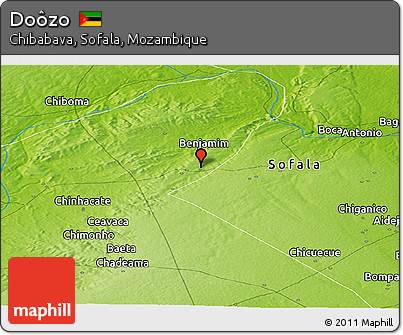 Physical Panoramic Map of Doôzo