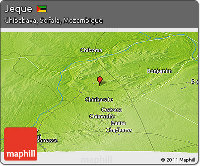 Physical Panoramic Map of Jeque