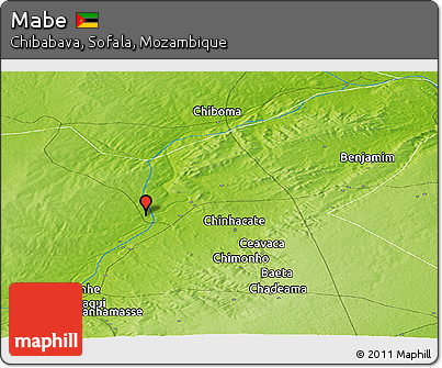 Physical Panoramic Map of Mabe