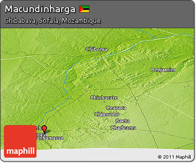 Physical Panoramic Map of Macundinharga