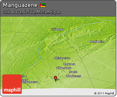 Physical Panoramic Map of Manguazene