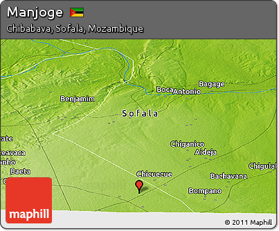 Physical Panoramic Map of Manjoge