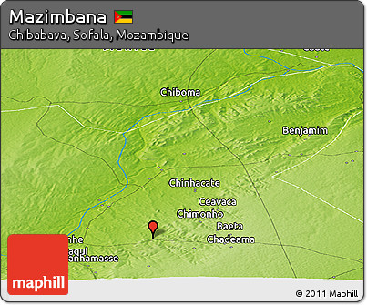 Physical Panoramic Map of Mazimbana