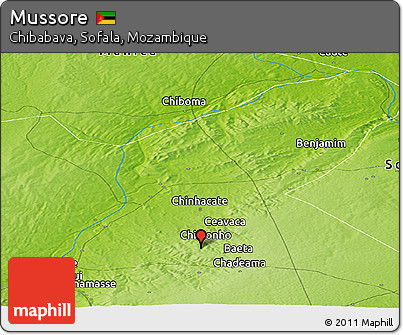 Physical Panoramic Map of Mussore