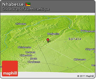 Physical Panoramic Map of Nhabesse