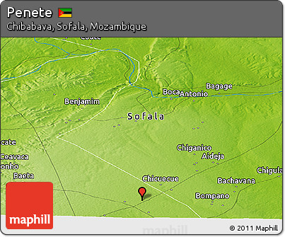 Physical Panoramic Map of Penete