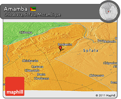 Political Panoramic Map of Amamba