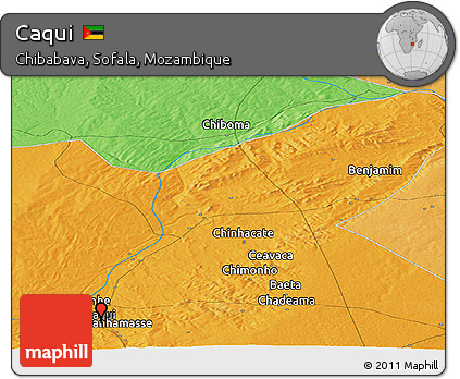 Political Panoramic Map of Caqui