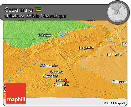 Political Panoramic Map of Cazamuia