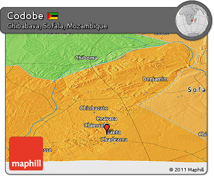 Political Panoramic Map of Codobe