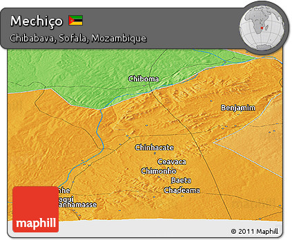 Political Panoramic Map of Mechiço