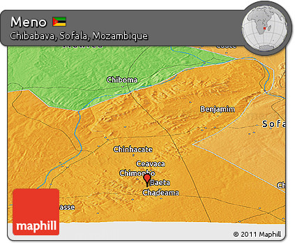 Political Panoramic Map of Meno