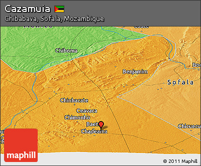 Political Panoramic Map of Cazamuia
